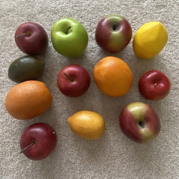 12 Pc Lot Artificial Fruit Realistic Staging Apple Orange Pear Lemon Kitchen - Picture 2 of 12